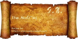 Ihm Noémi névjegykártya